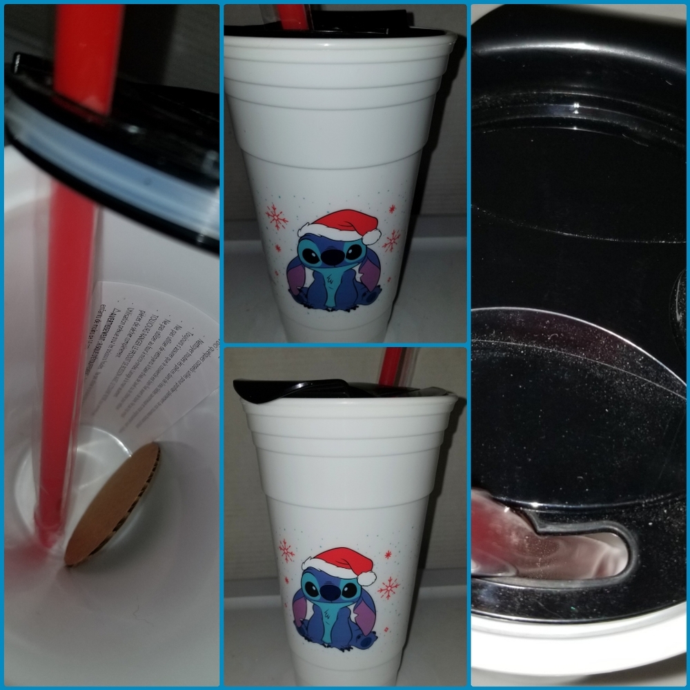 BRAND NEW STITCH CUP WITH TOP AND STRAW